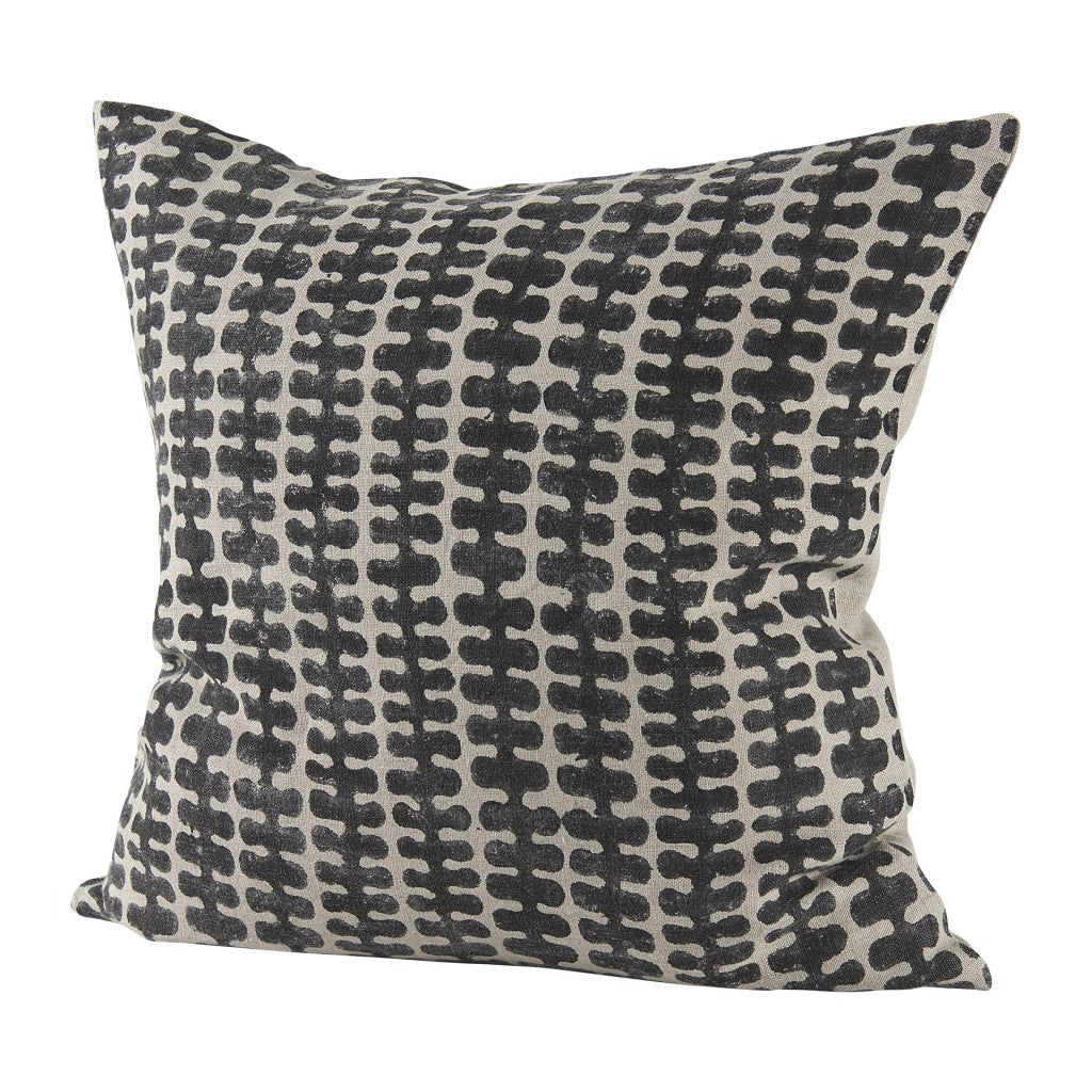 Light Gray And Black Throw Pillow Cover