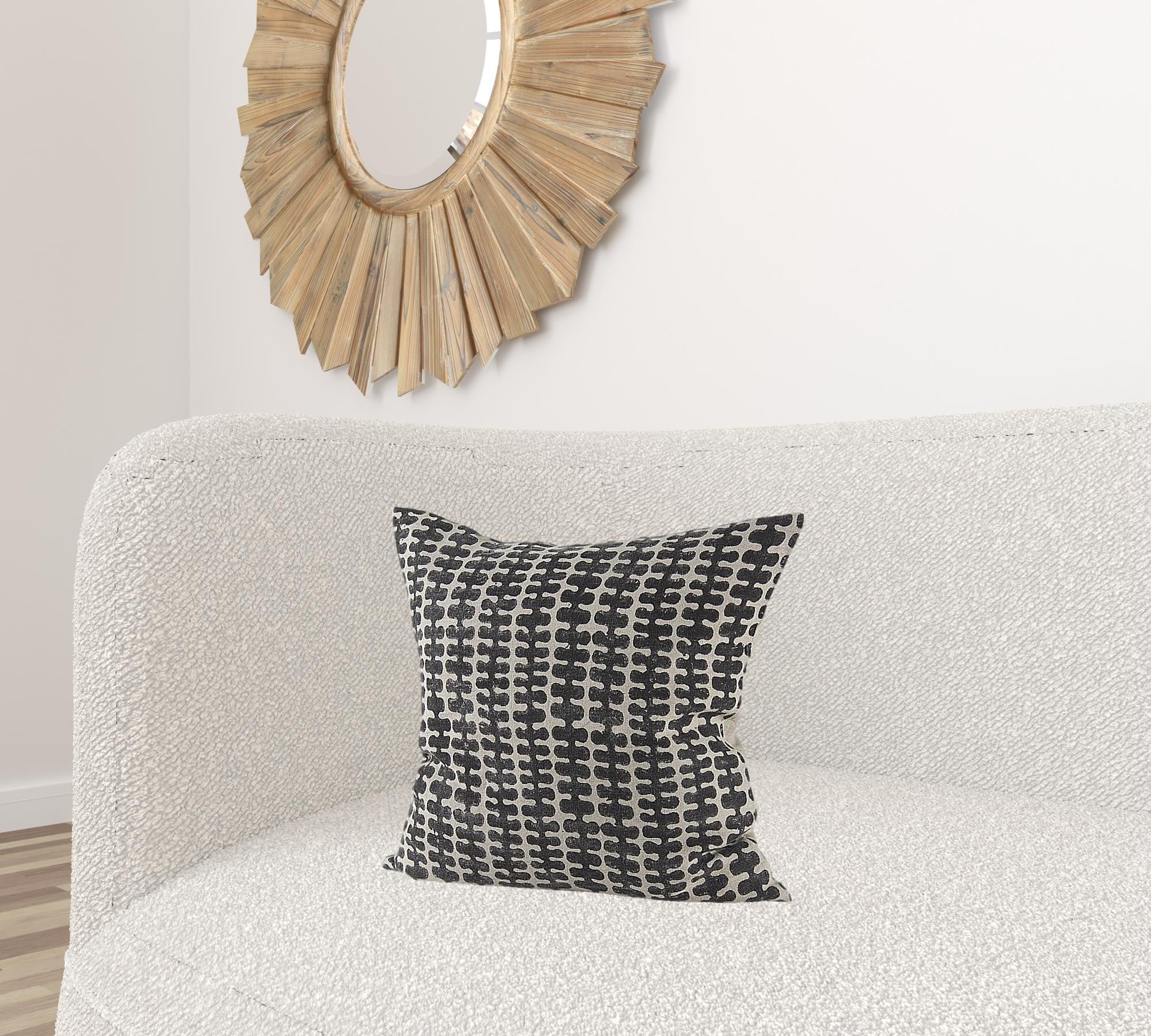 Light Gray And Black Throw Pillow Cover