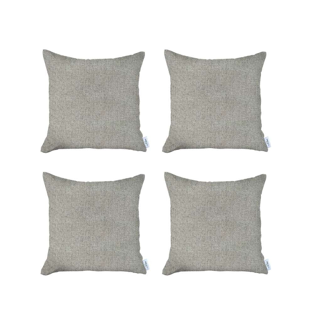 Set Of 4 White Textured Pillow Covers