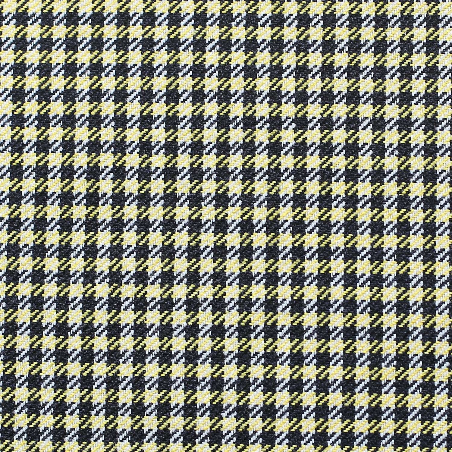 Set of Two 12" X 20" Yellow and Black Houndstooth Polyester Zippered Pillow Cover