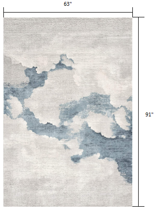 5' X 7' Gray And Ivory Abstract Dhurrie Area Rug