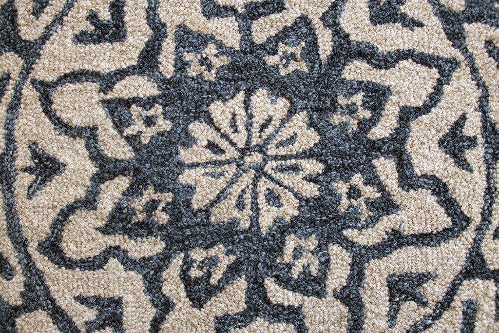 2’ X 4’ Navy And White Decorative Hearth Rug