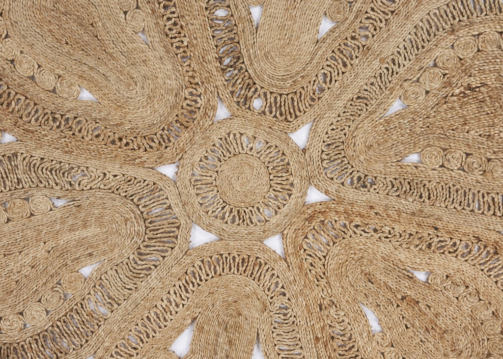 Floral Doily Natural Jute Area Rug