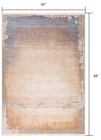 2’ x 10’ Beige Faded Sunset Runner Rug