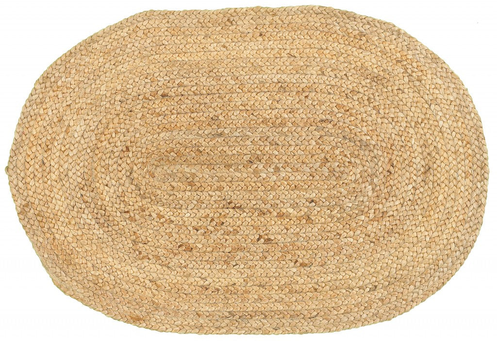 2’ x 3’ Soft Beige Braided Scatter Rug