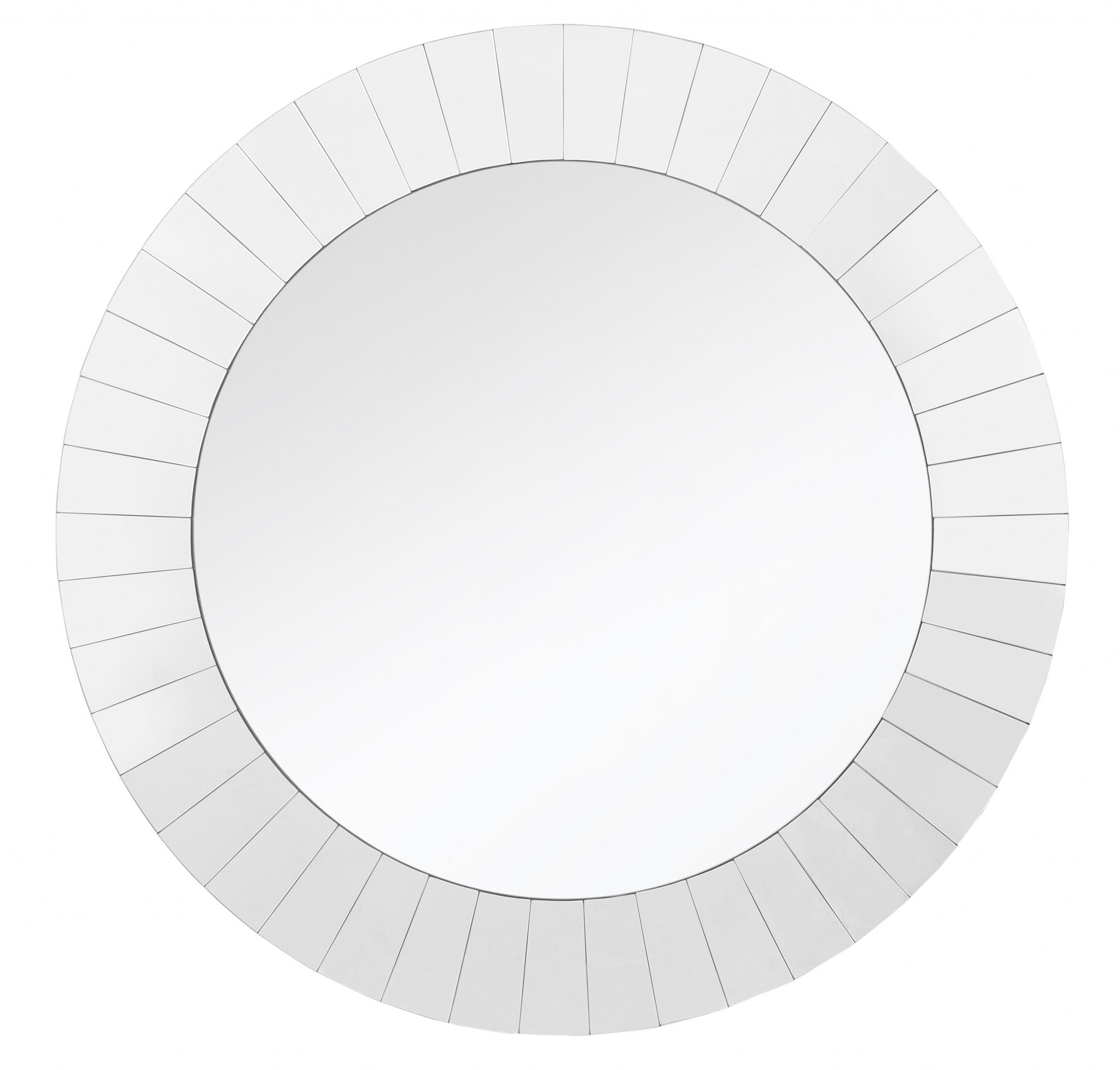 35" Clear Round Glass Framed Accent Mirror