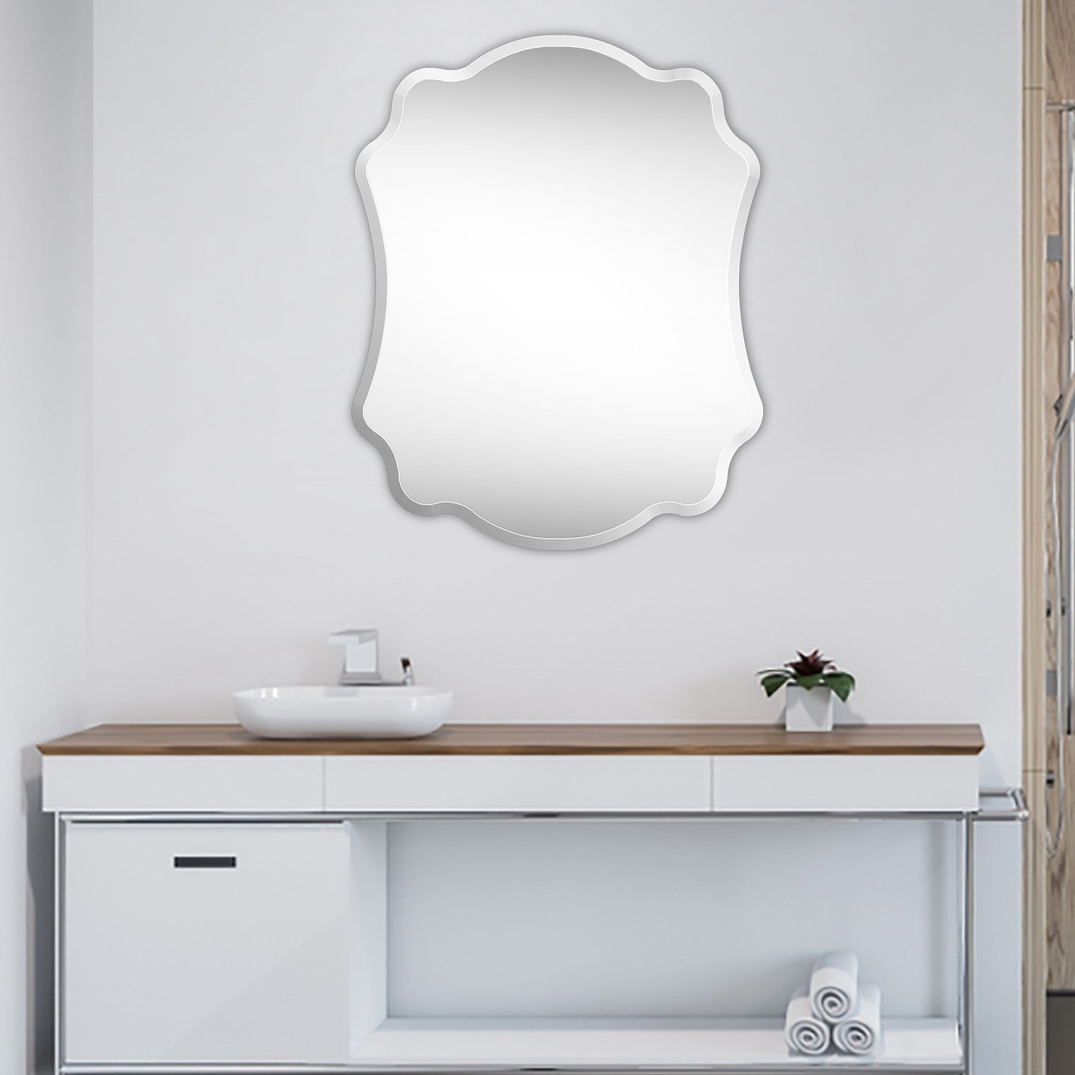 Silver Novelty Accent Glass Mirror