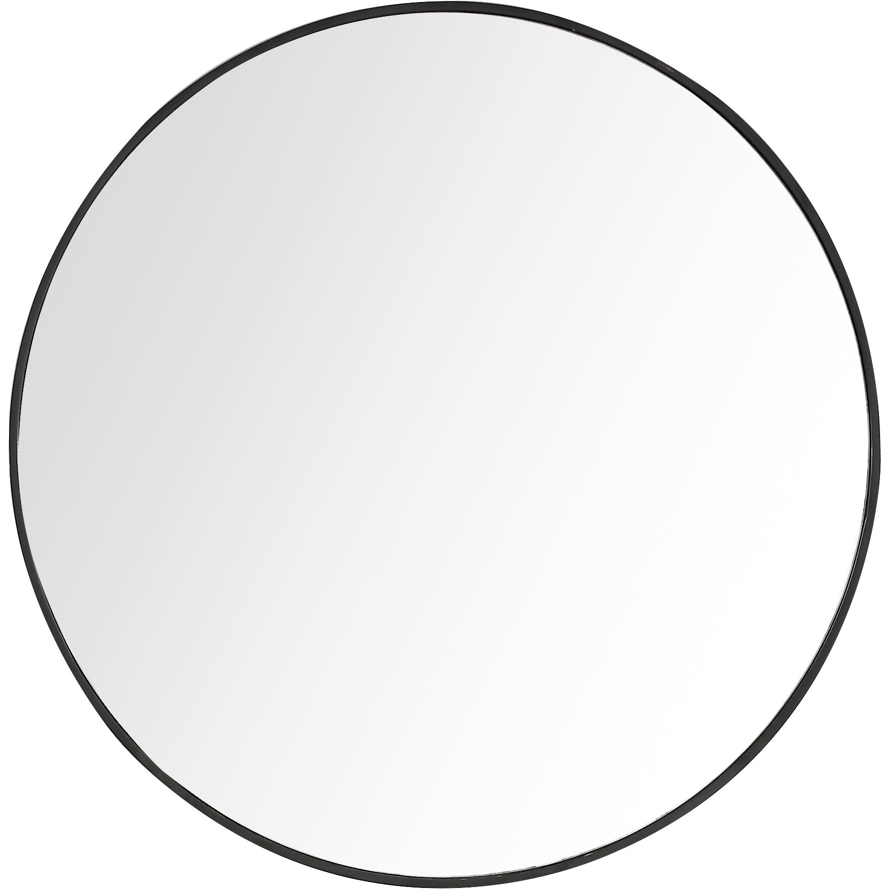 32" Black Round Framed Accent Mirror