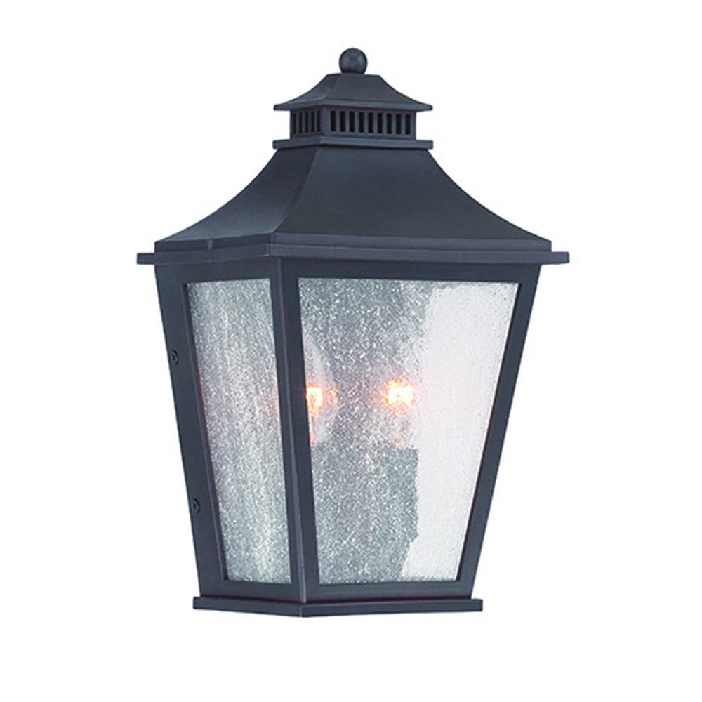 Matte Black Two Light Pocket Lantern Wall Light