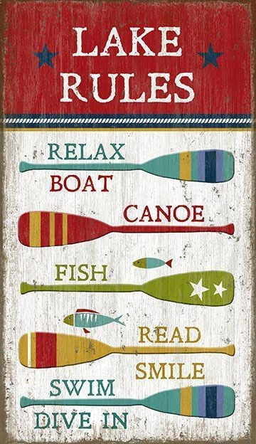 Vintage Boat Oars Lake Rules XL Wall Art