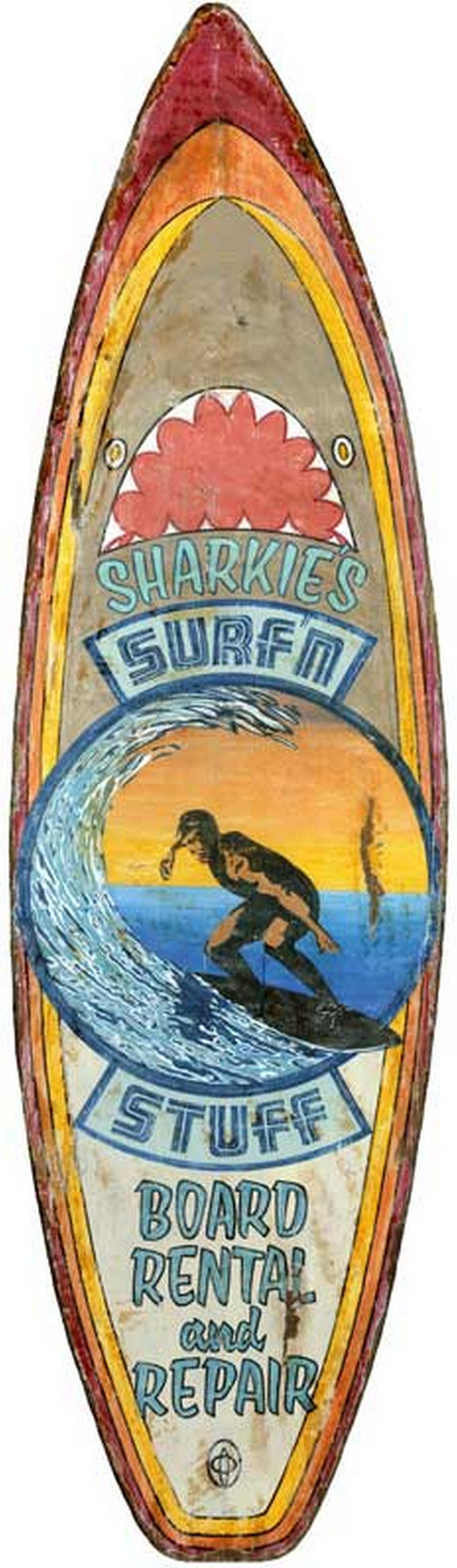 48" Vintage Surfshop Advertisement Surfboard Wall Décor