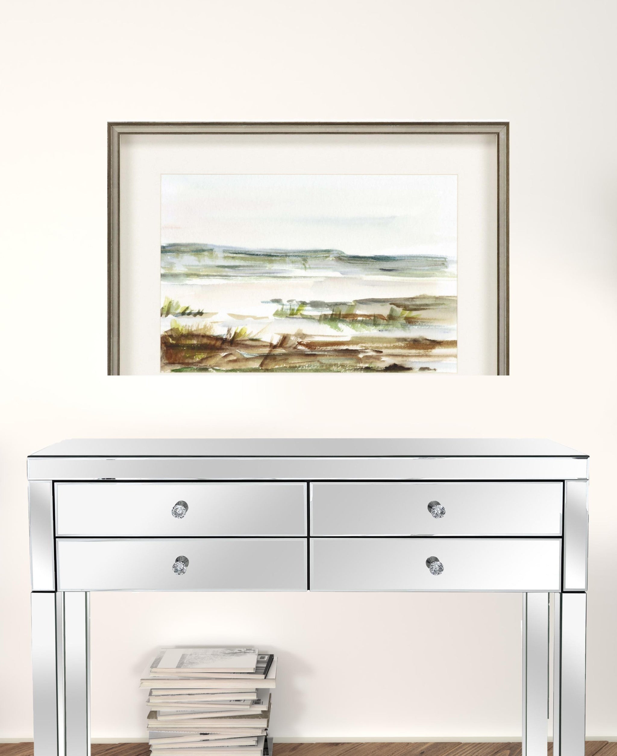 Overcast Wetland Ii Framed Art Silver Picture Frame Print Wall Art