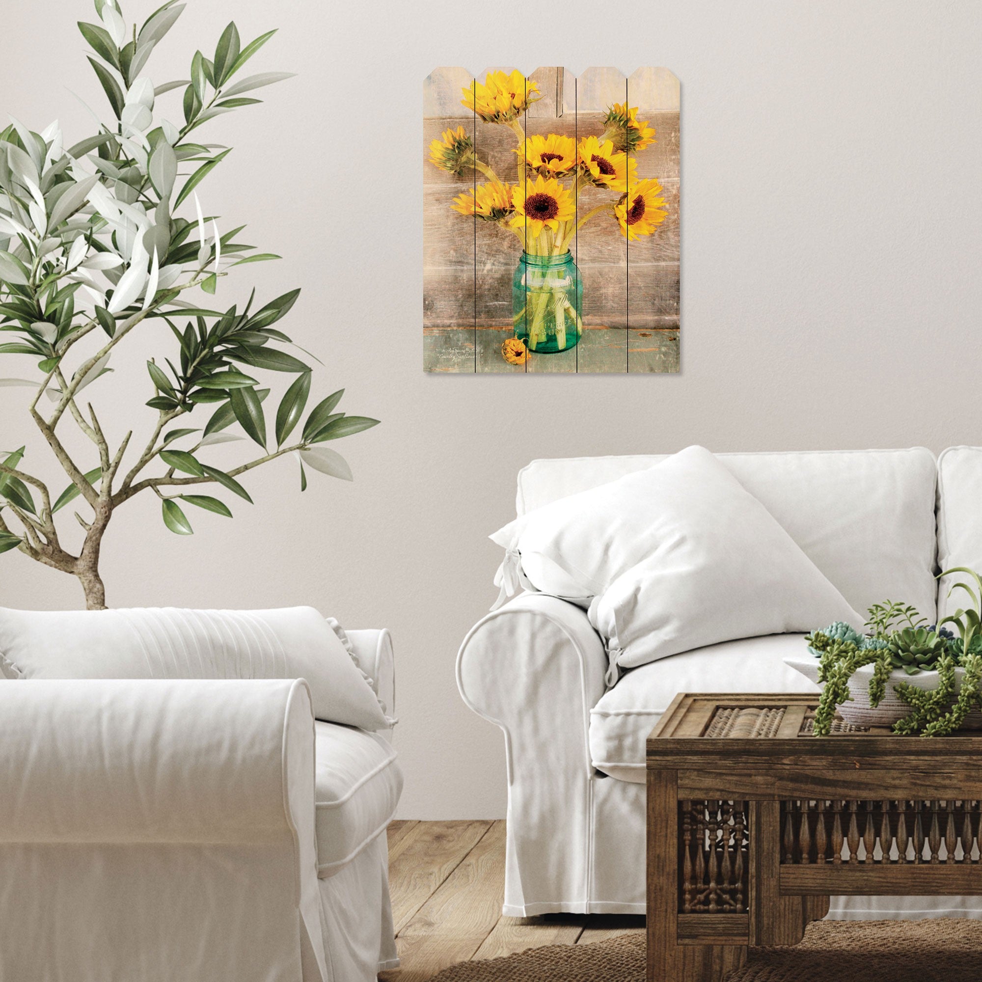 Country Sunflowers Unframed Print Wall Art