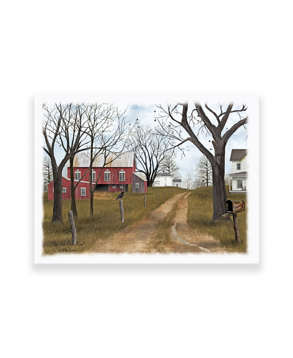 The Old Dirt Road 4 White Wrapped Canvas Print Wall Art