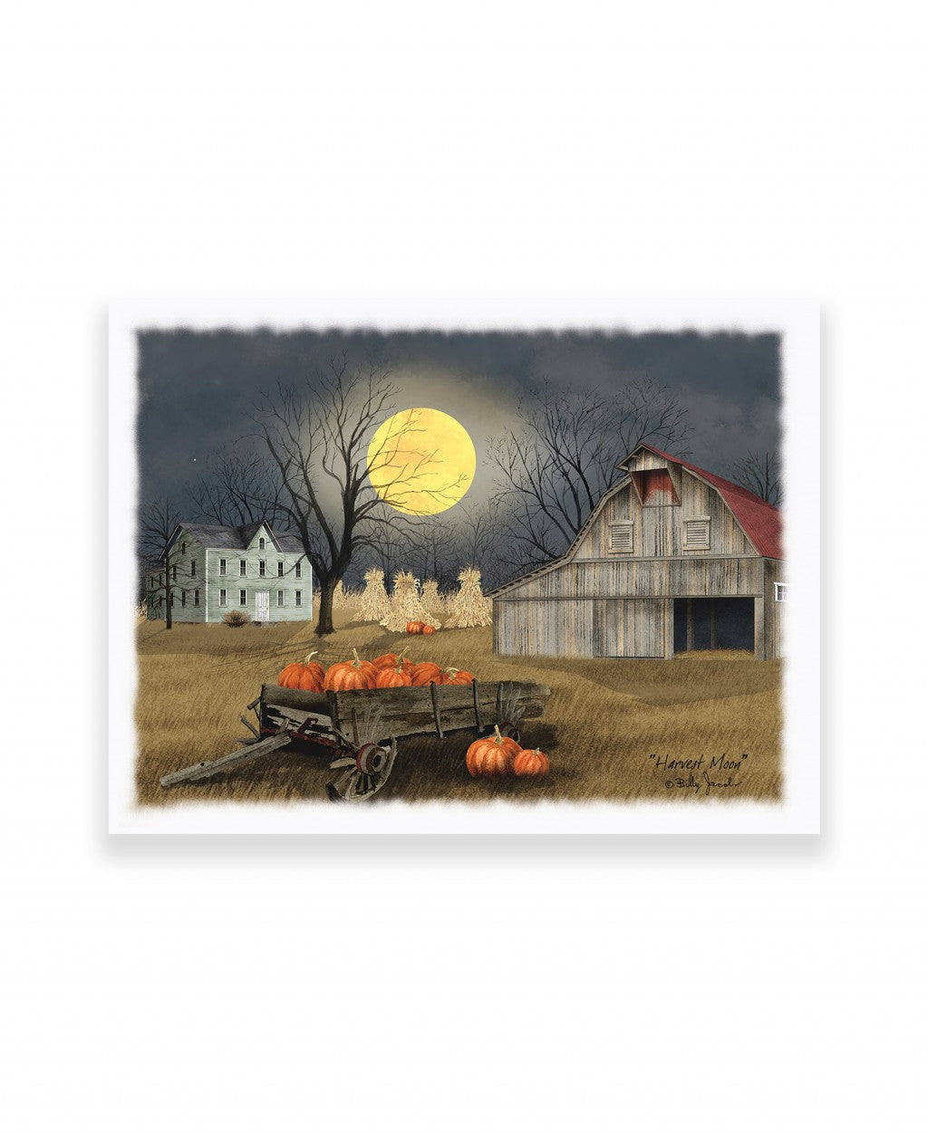 Harvest Moon 8 White Wrapped Canvas Print Wall Art