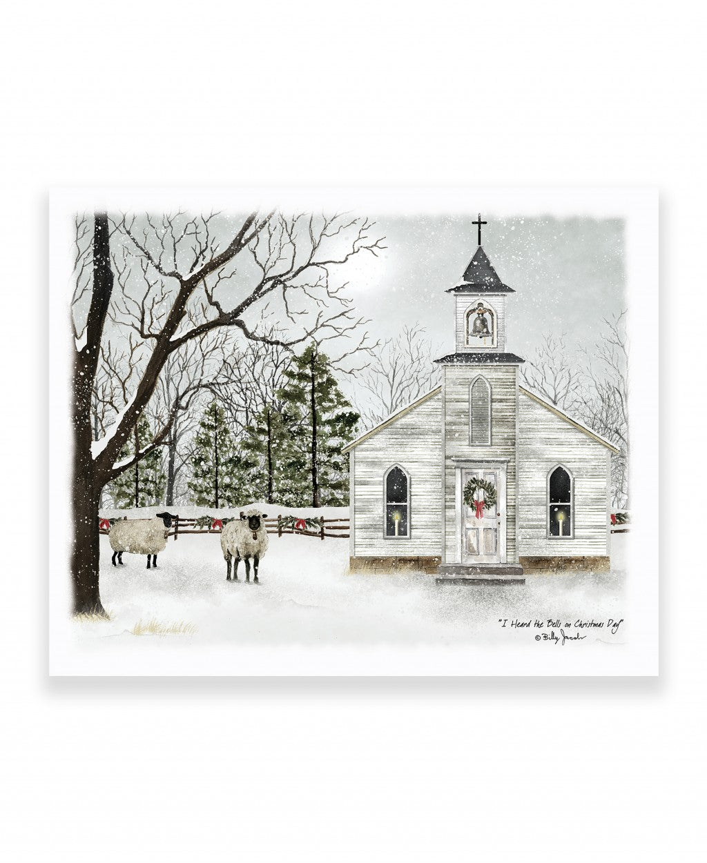 I Heard The Bells On Christmas 4 White Wrapped Canvas Print Wall Art