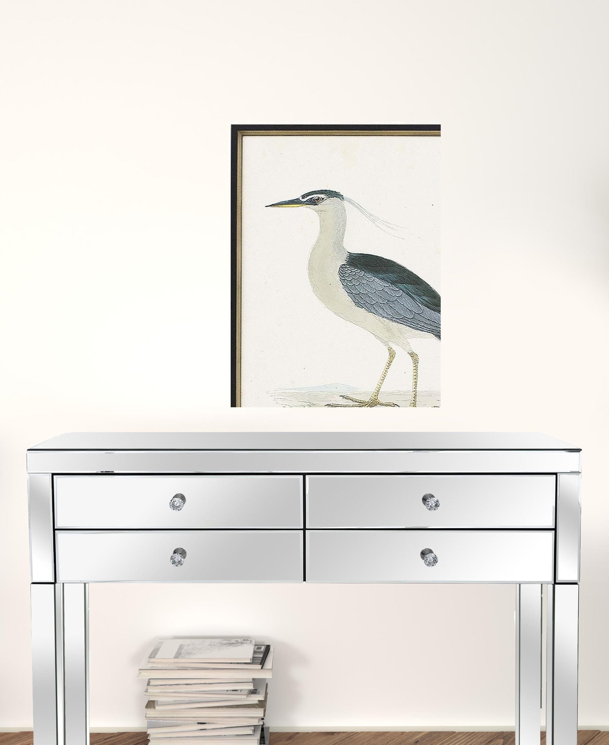 Set Of Two Herons Set Of 2 Black and Metallic Framed Print Wall Art