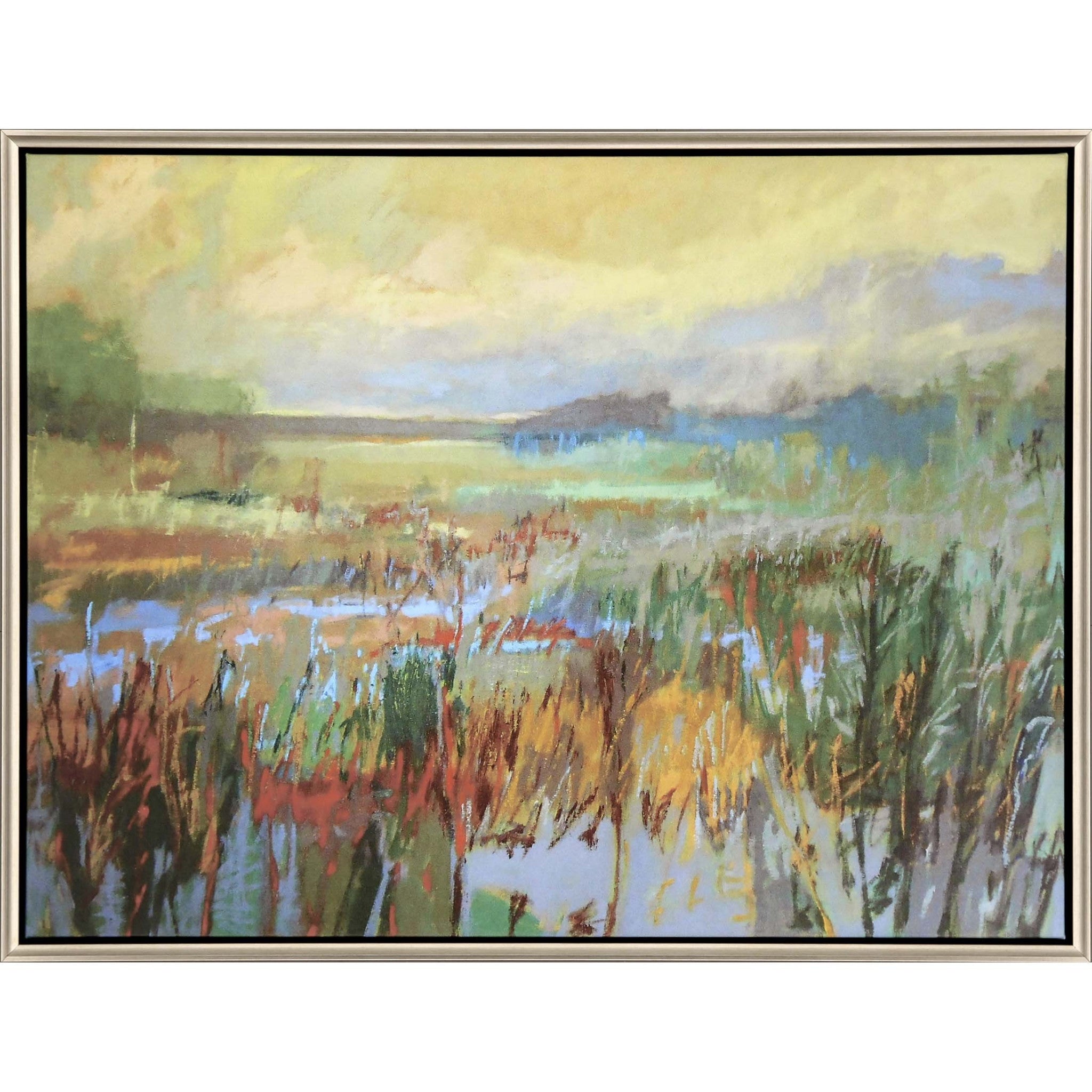 Marsh In May Canvas Silver Floater Frame Print Wall Art