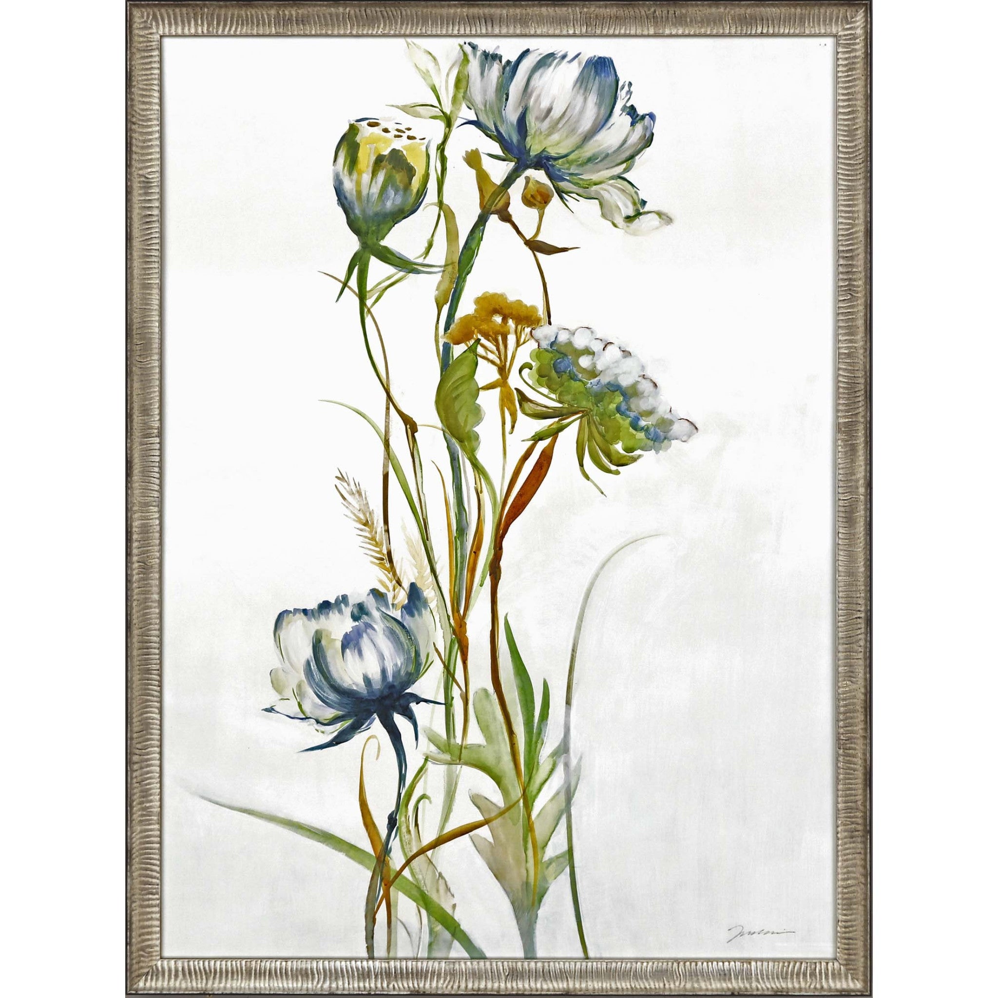 Late Summer Wildflower I Framed Art Silver Picture Frame Print Wall Art