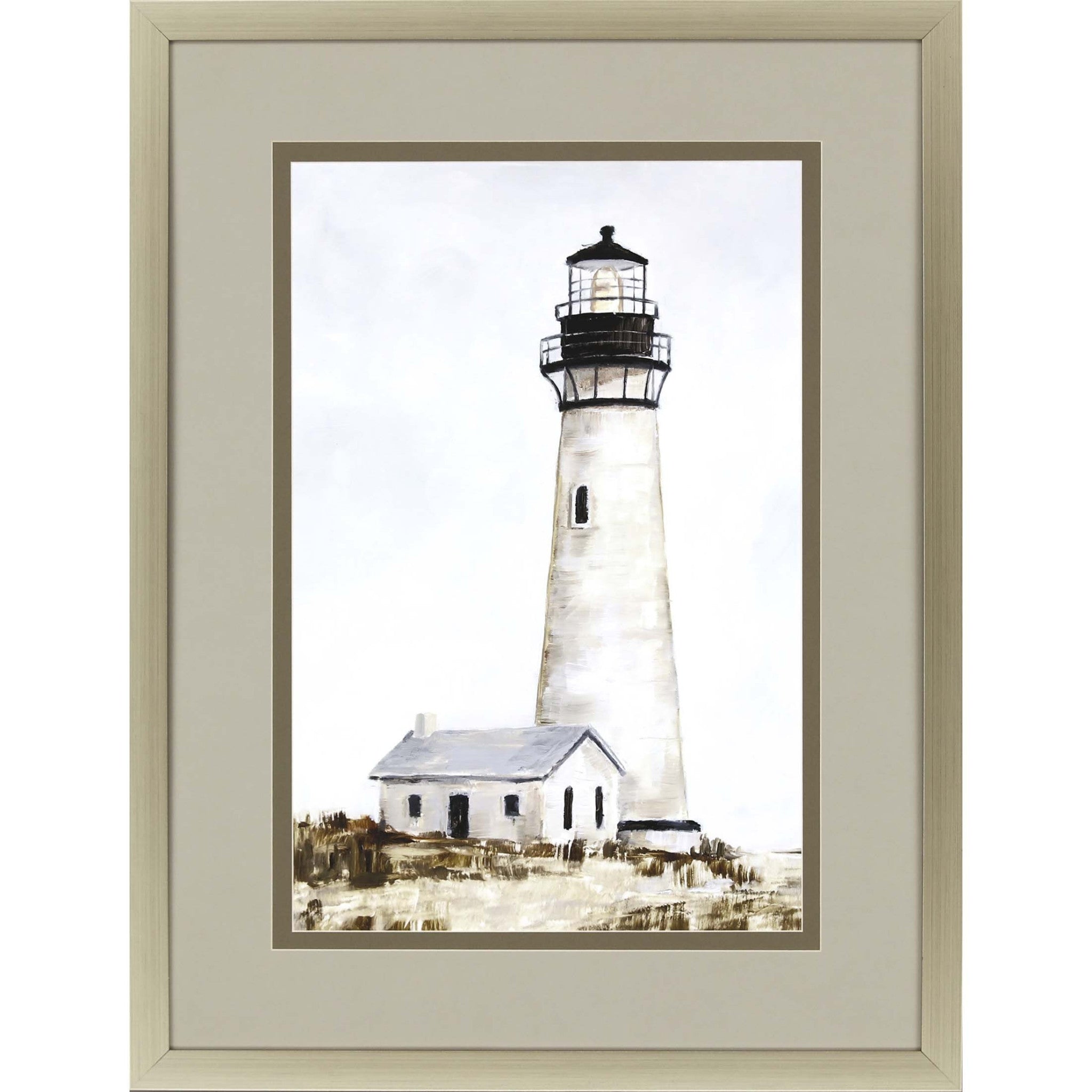 Rustic Lighthouse Ii Framed Art Silver Picture Frame Print Wall Art