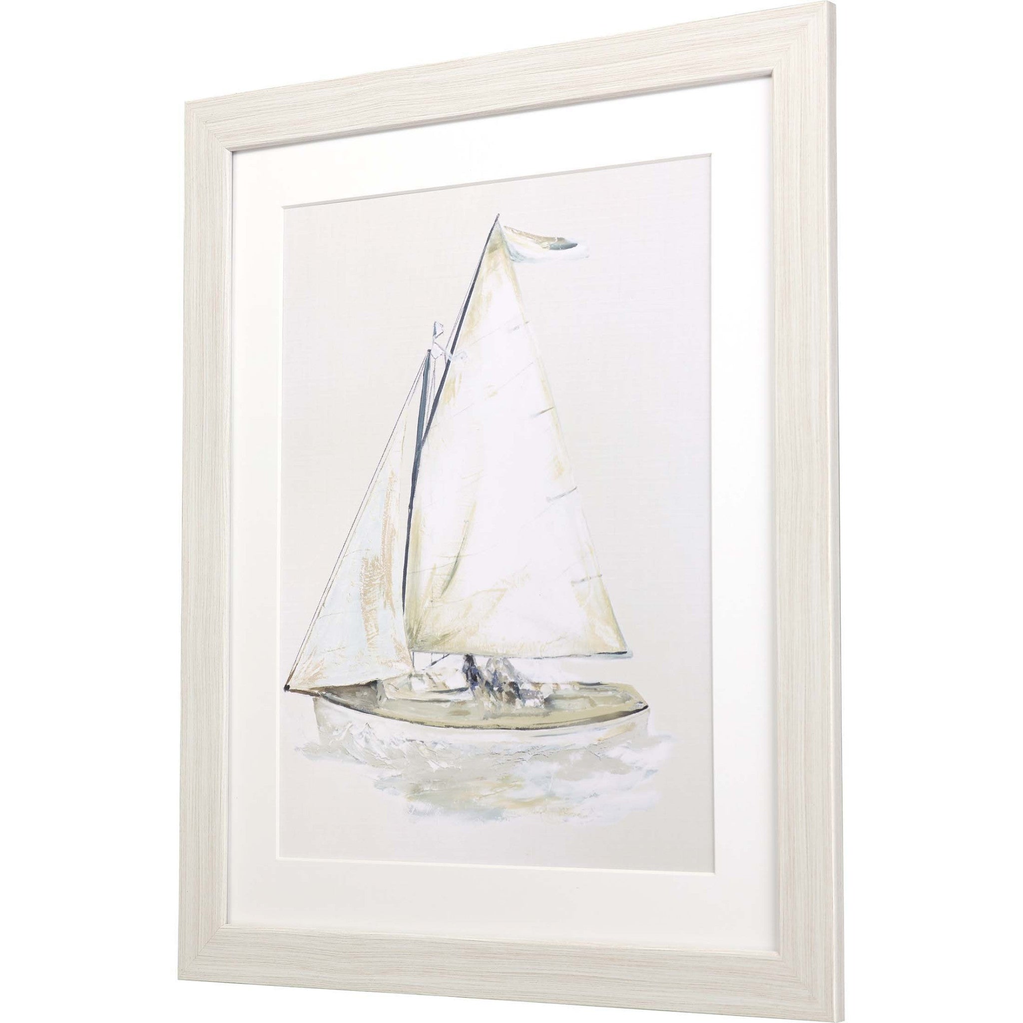 Quiet Sailboat Ii Framed Art White Picture Frame Print Wall Art