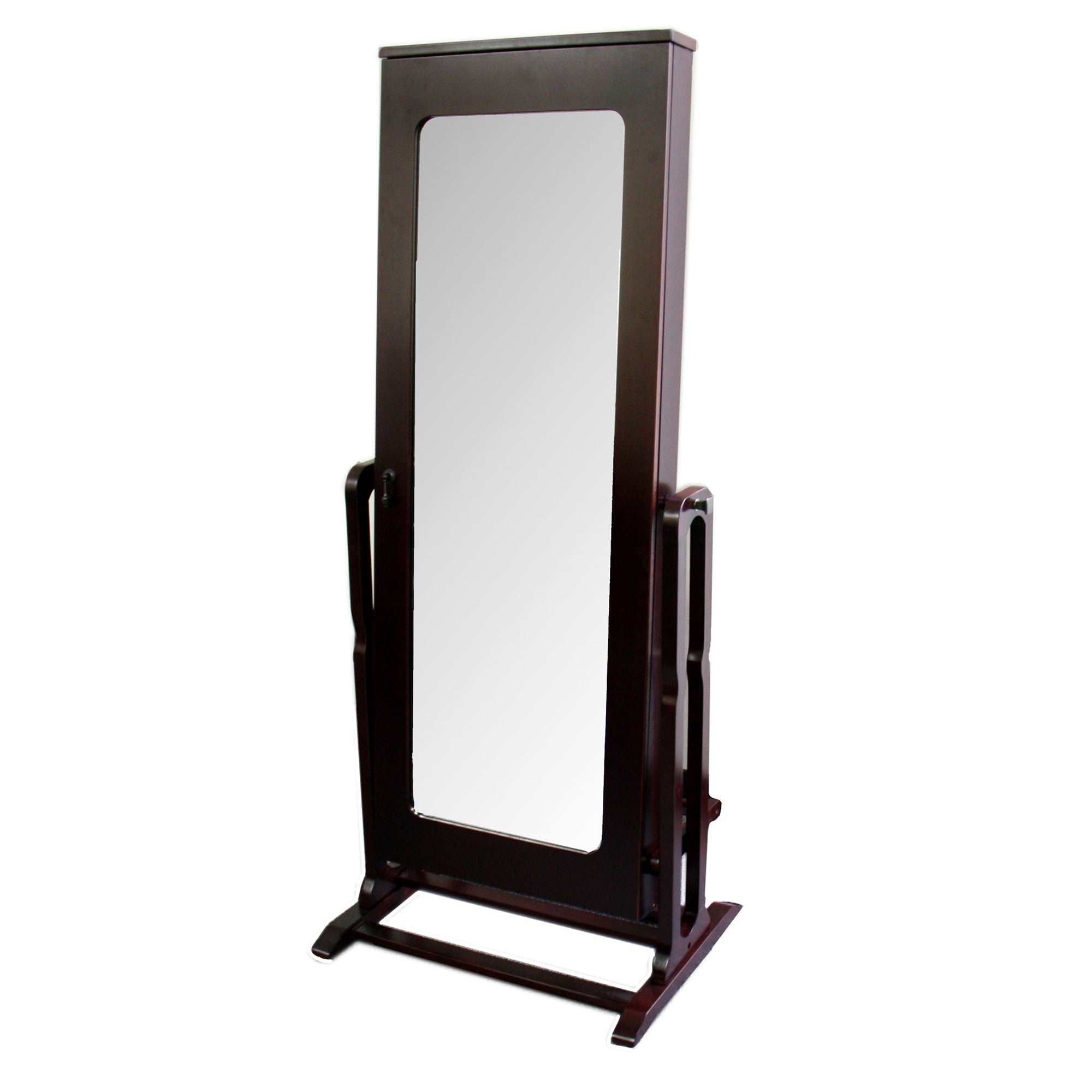 Dark Brown Rectangle Cheval Standing Mirror