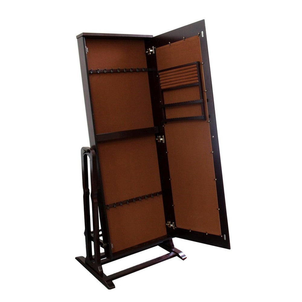 Dark Brown Rectangle Cheval Standing Mirror