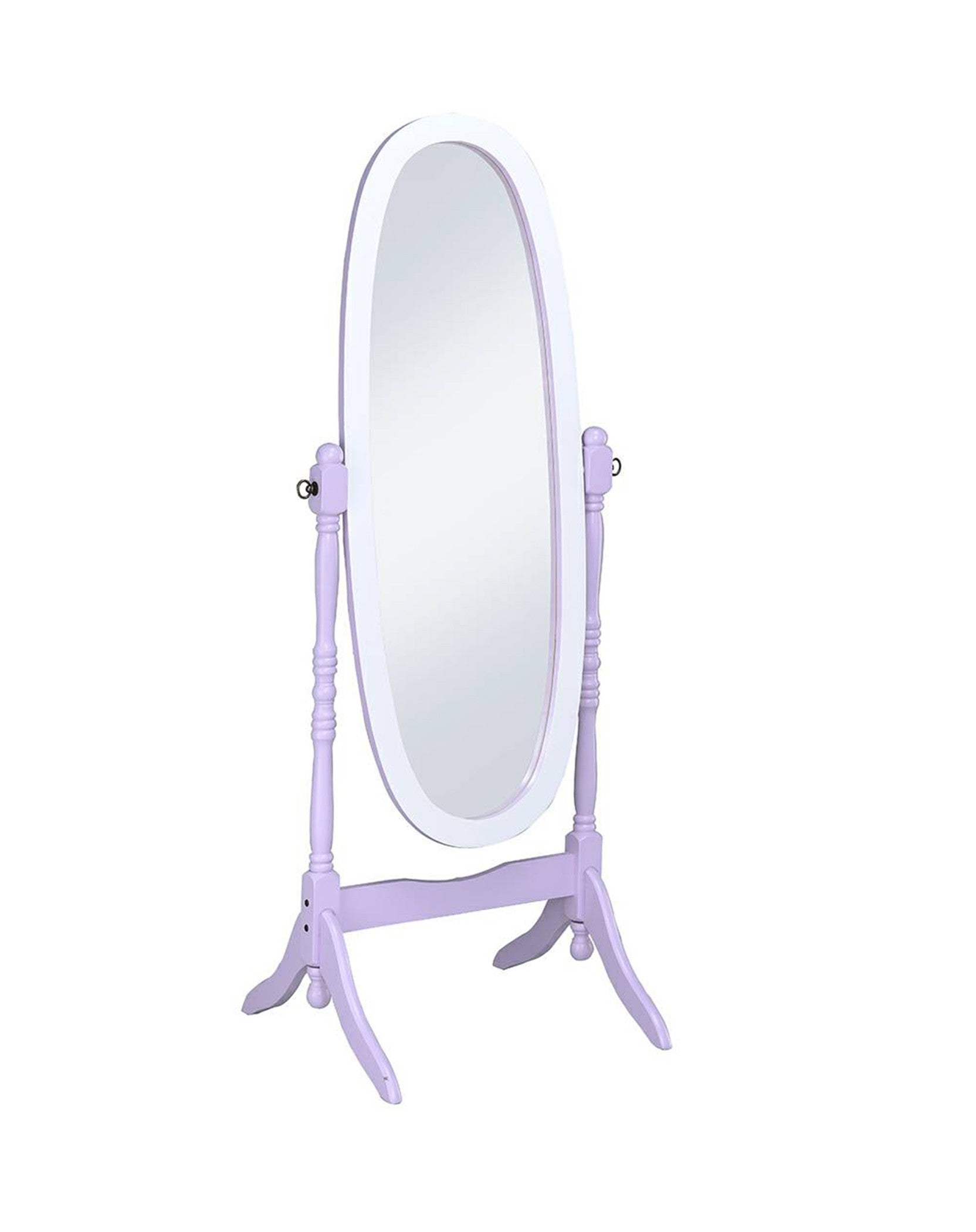 Purple Oval Cheval Standing Solid Wood Mirror