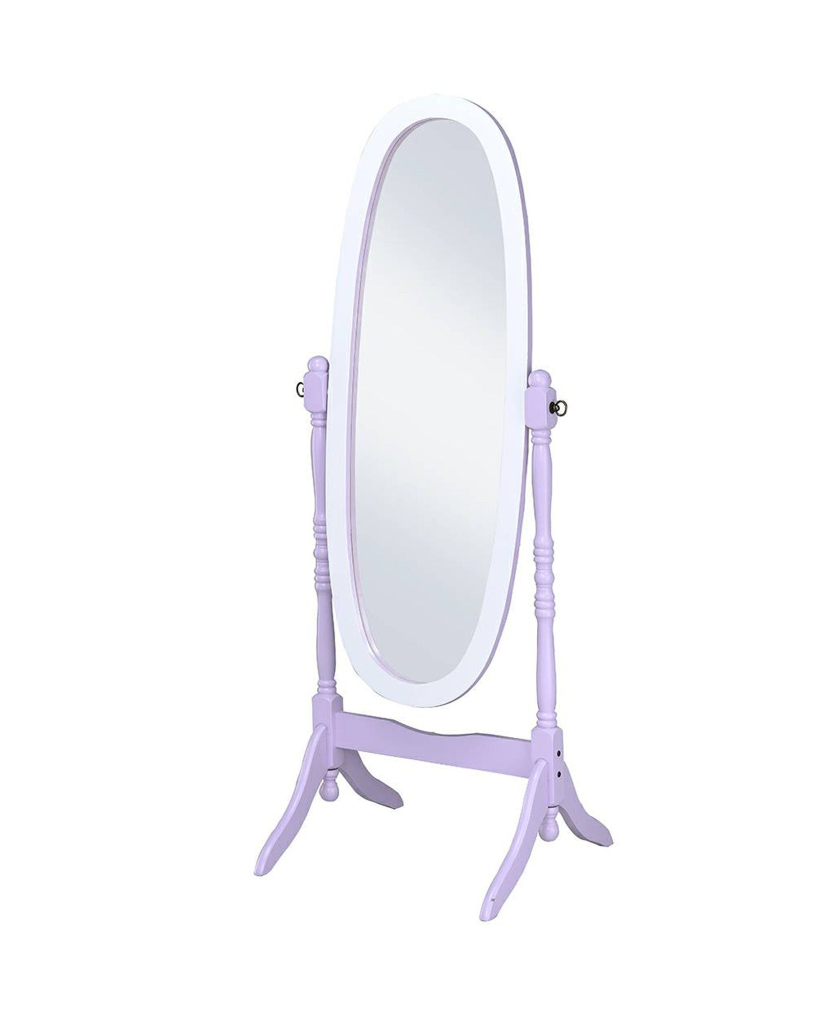 Purple Oval Cheval Standing Solid Wood Mirror