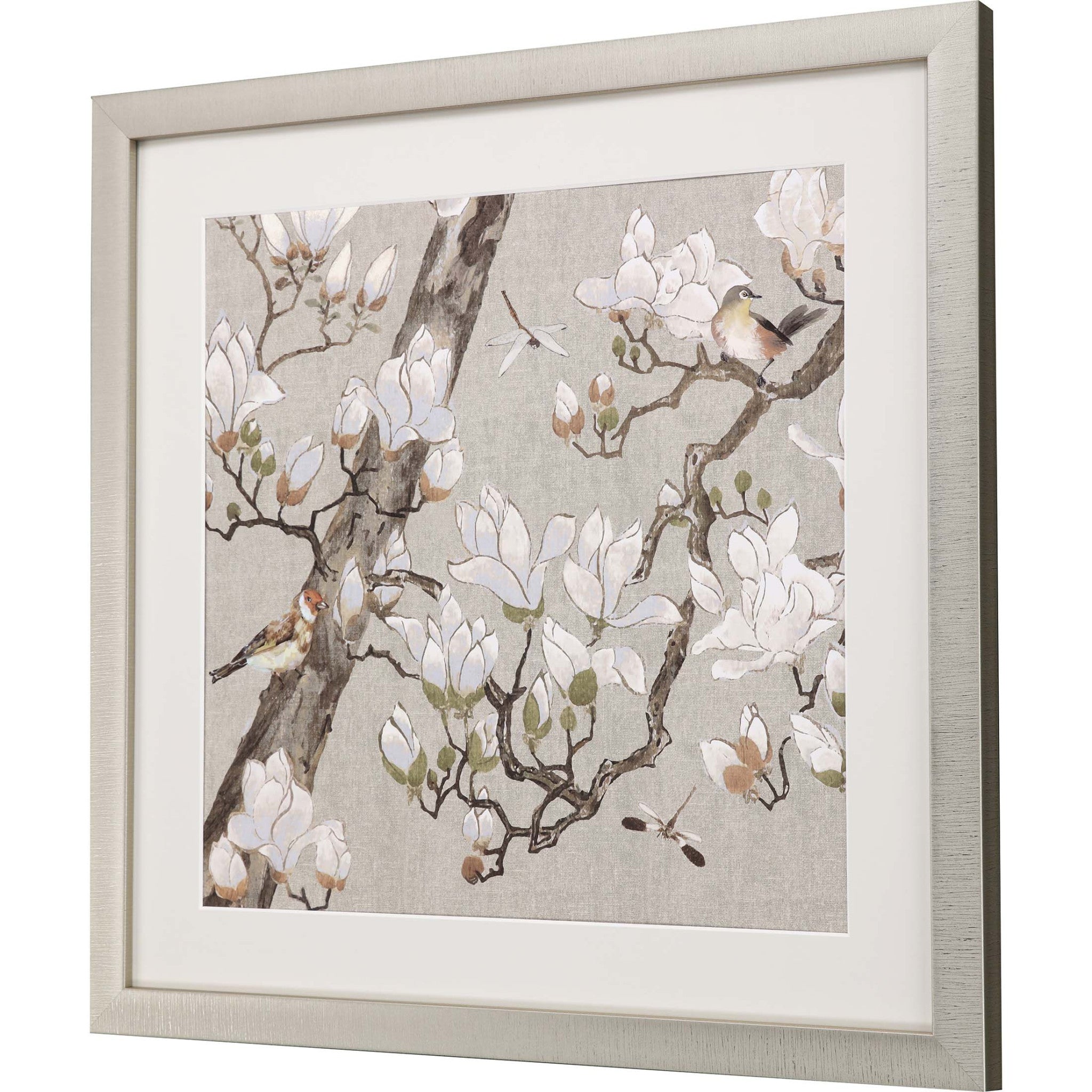 Magnolia Bloom Framed Art Gold Picture Frame Print Wall Art