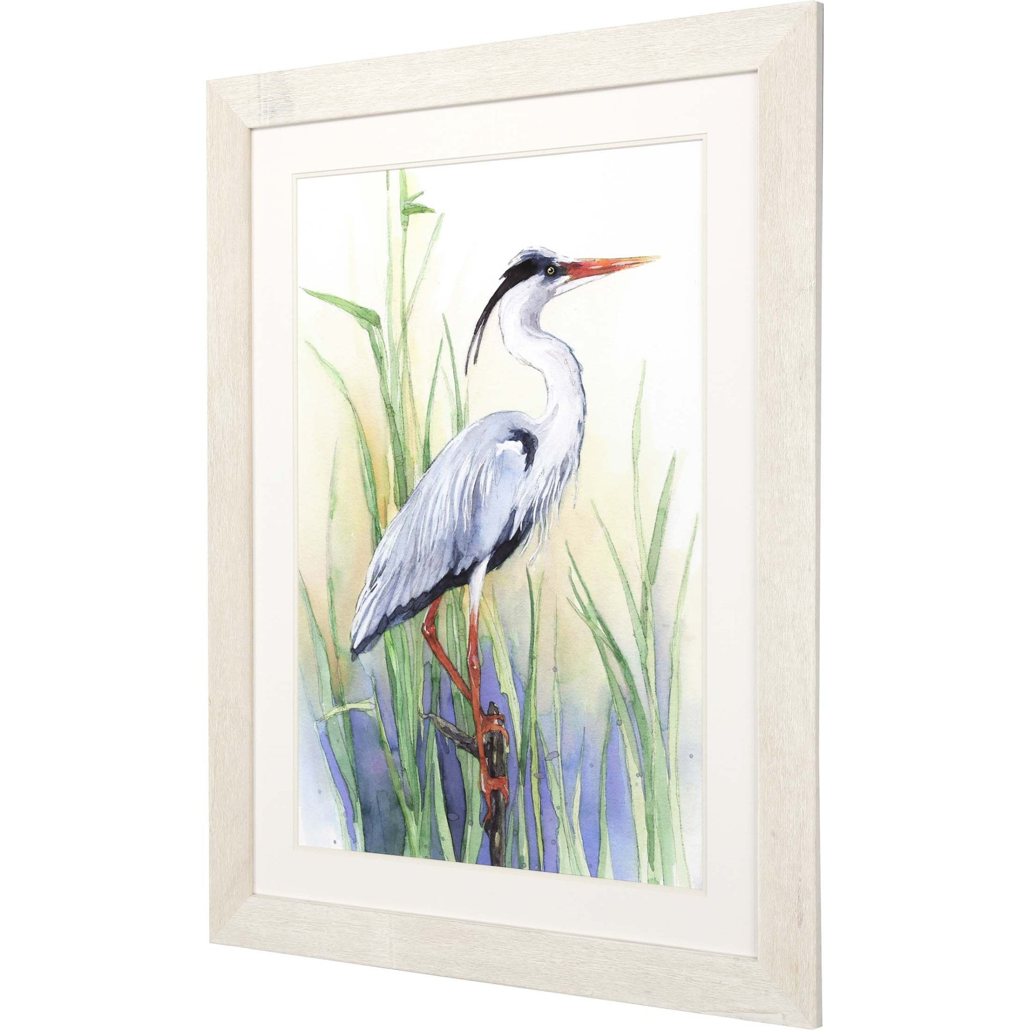 Heron I Framed Art White Picture Frame Print Wall Art