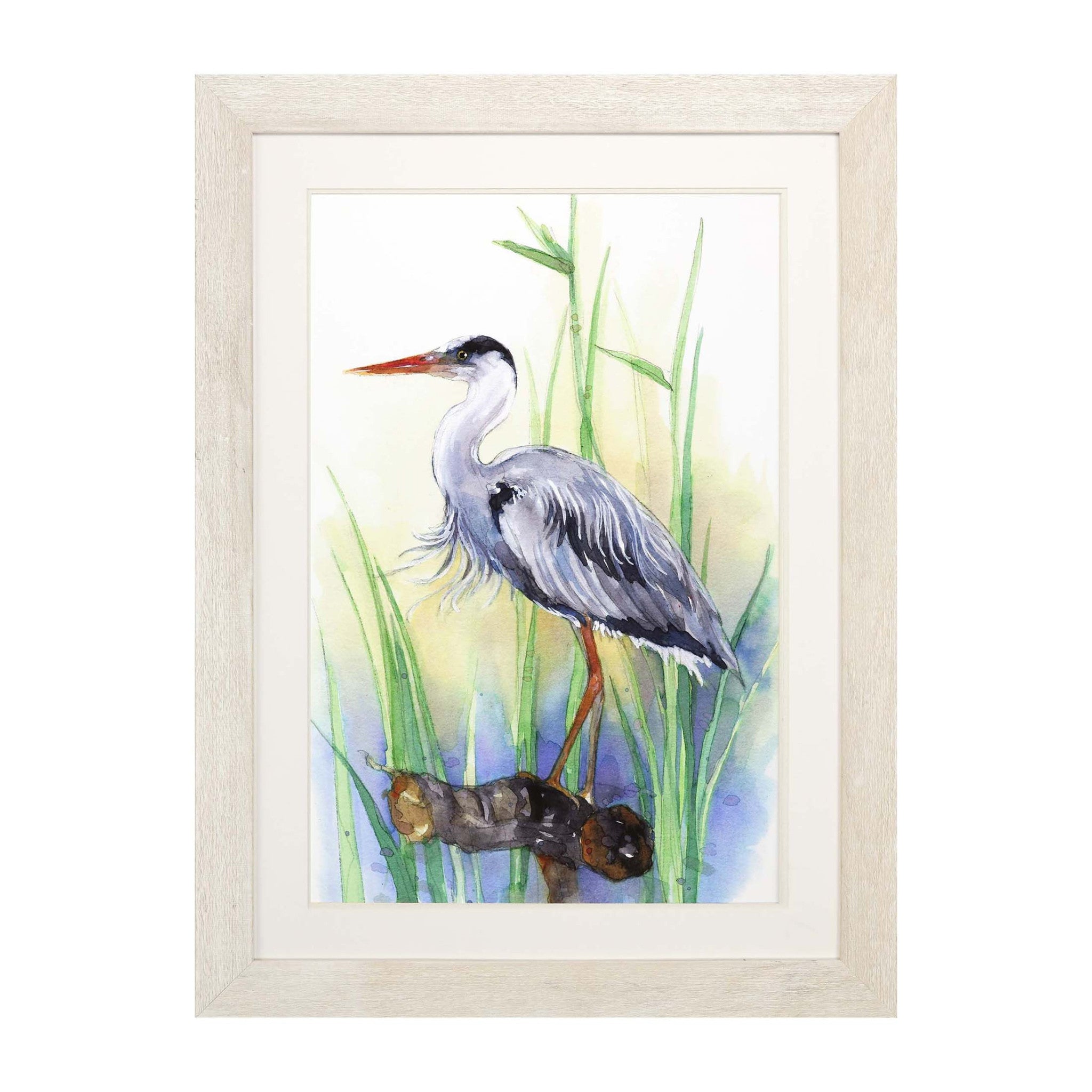 Heron Ii Framed Art White Picture Frame Print Wall Art