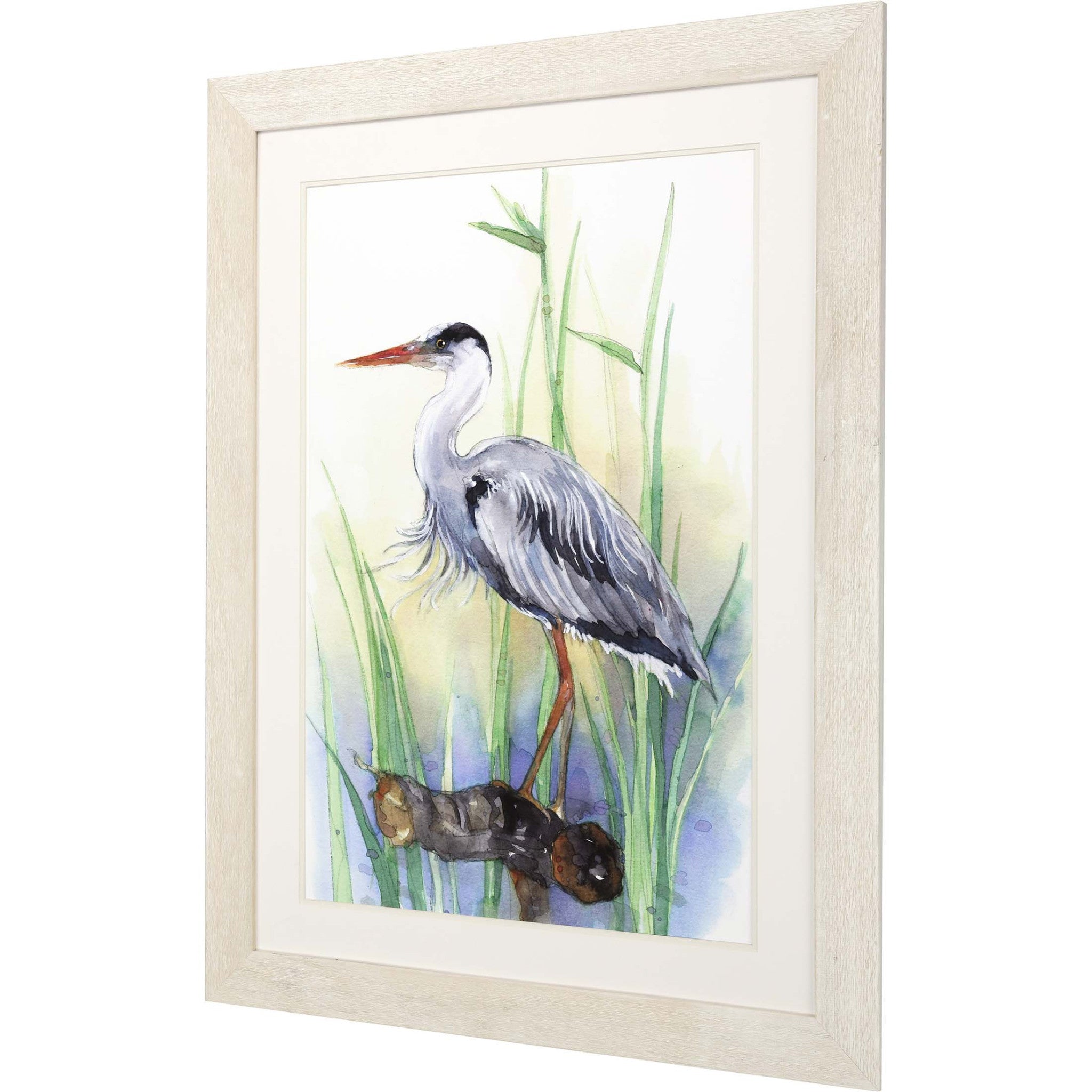 Heron Ii Framed Art White Picture Frame Print Wall Art