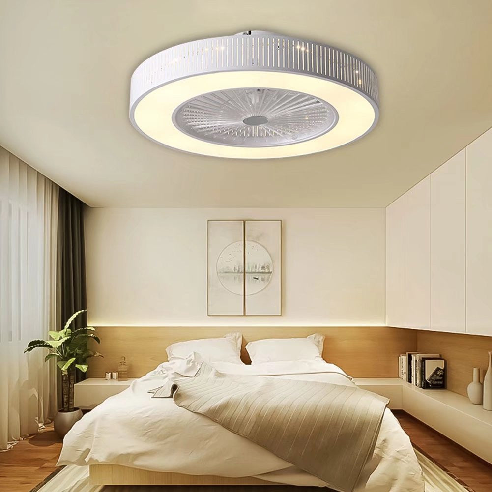 Classy Ceiling Fan And Round LED Lamp