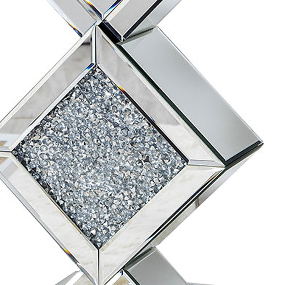 Diamond Silver Mirrored Side Table