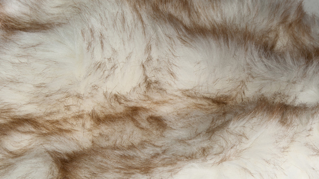 2' X 6' Ombre Tan Faux Fur Washable Non Skid Area Rug