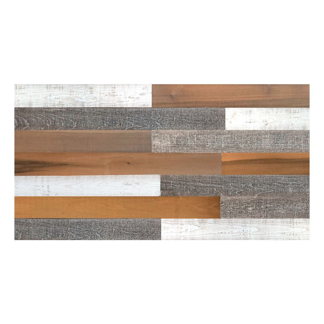 5" x 48" Thermo Treated Brown White and Gray Mixed Color Wood Wall Plank Set