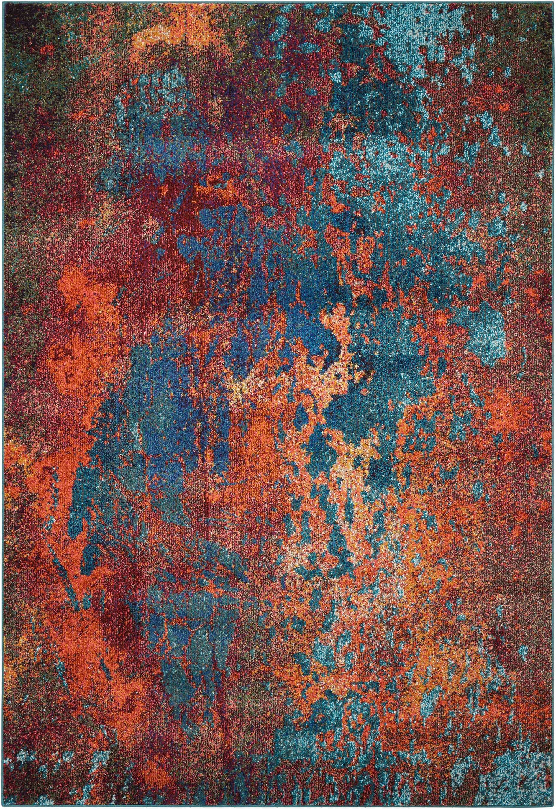 5' X 7' Atlantic Abstract Non Skid Area Rug