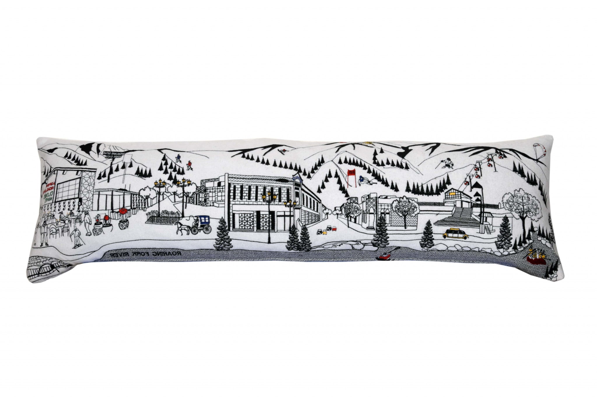 45" White Aspen Daylight Skyline Lumbar Decorative Pillow