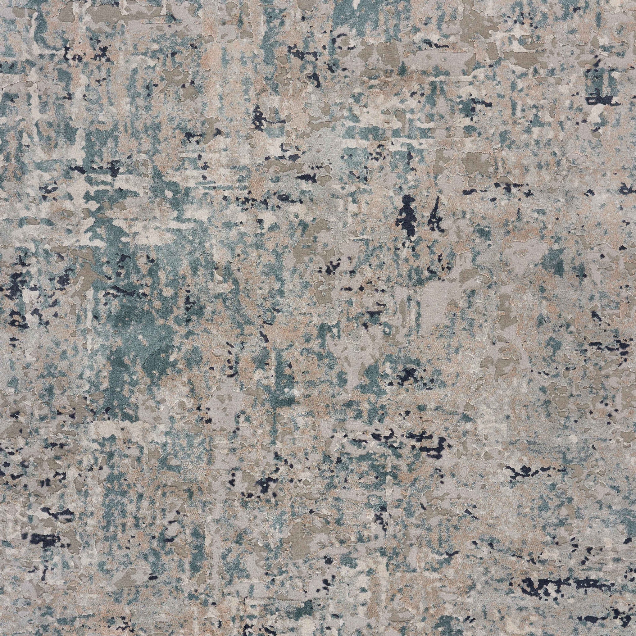 2' X 3' Gray Blue Taupe And Cream Abstract Distressed Stain Resistant Area Rug