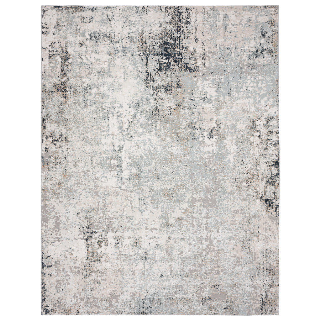 9 X 12' Gray Cream And Taupe Abstract Stain Resistant Area Rug