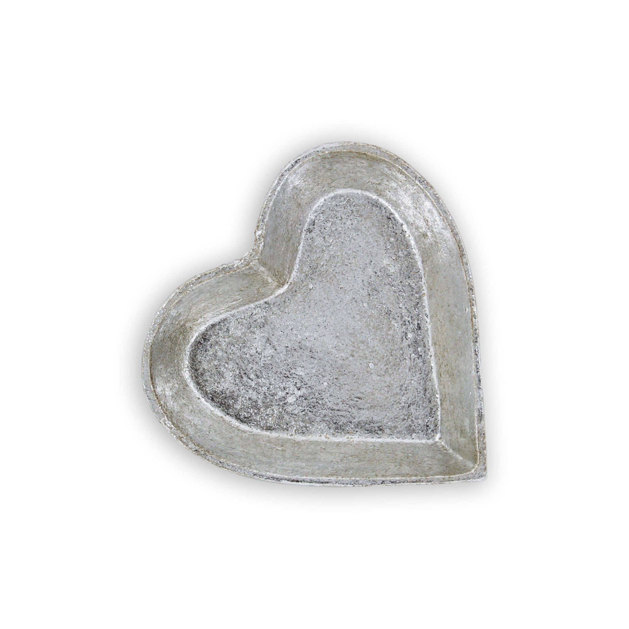 7" Silver Heart Cast Iron Handmade Vanity Tray