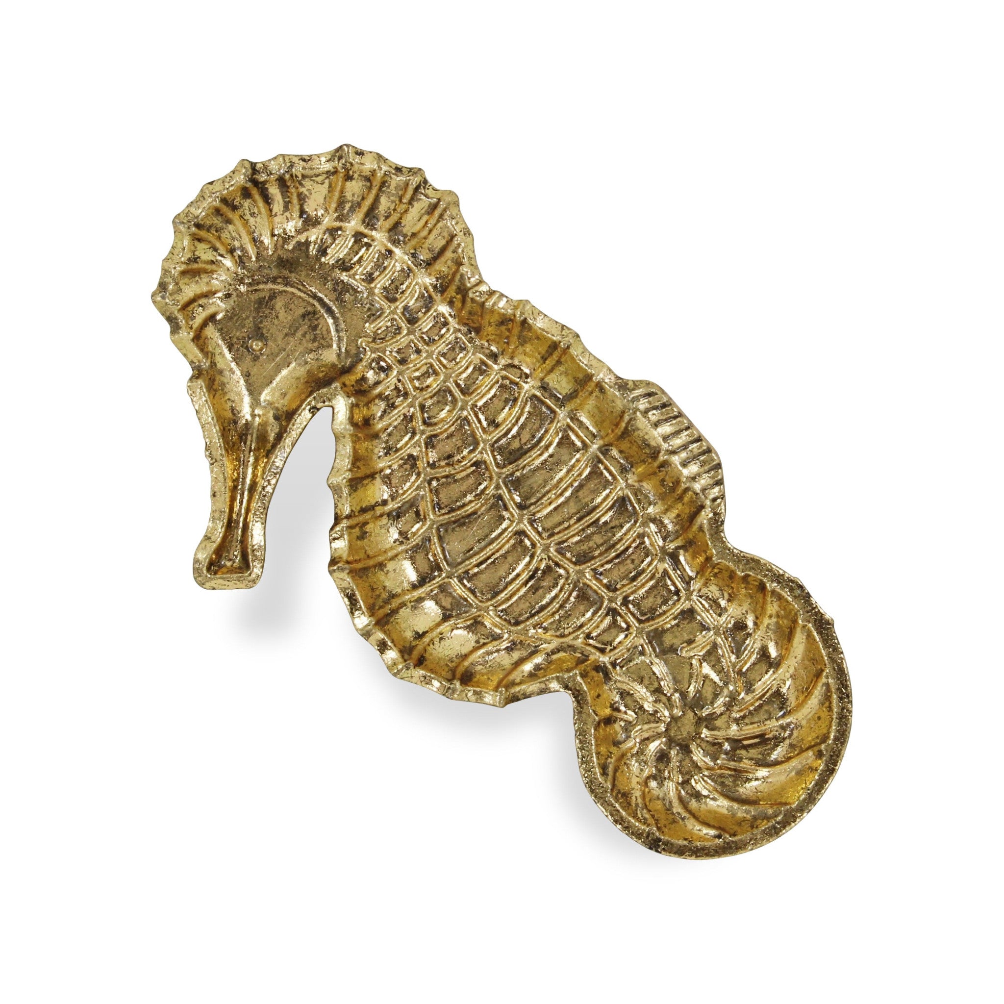 6" Gold Sea Horse Metal Handmade Tray