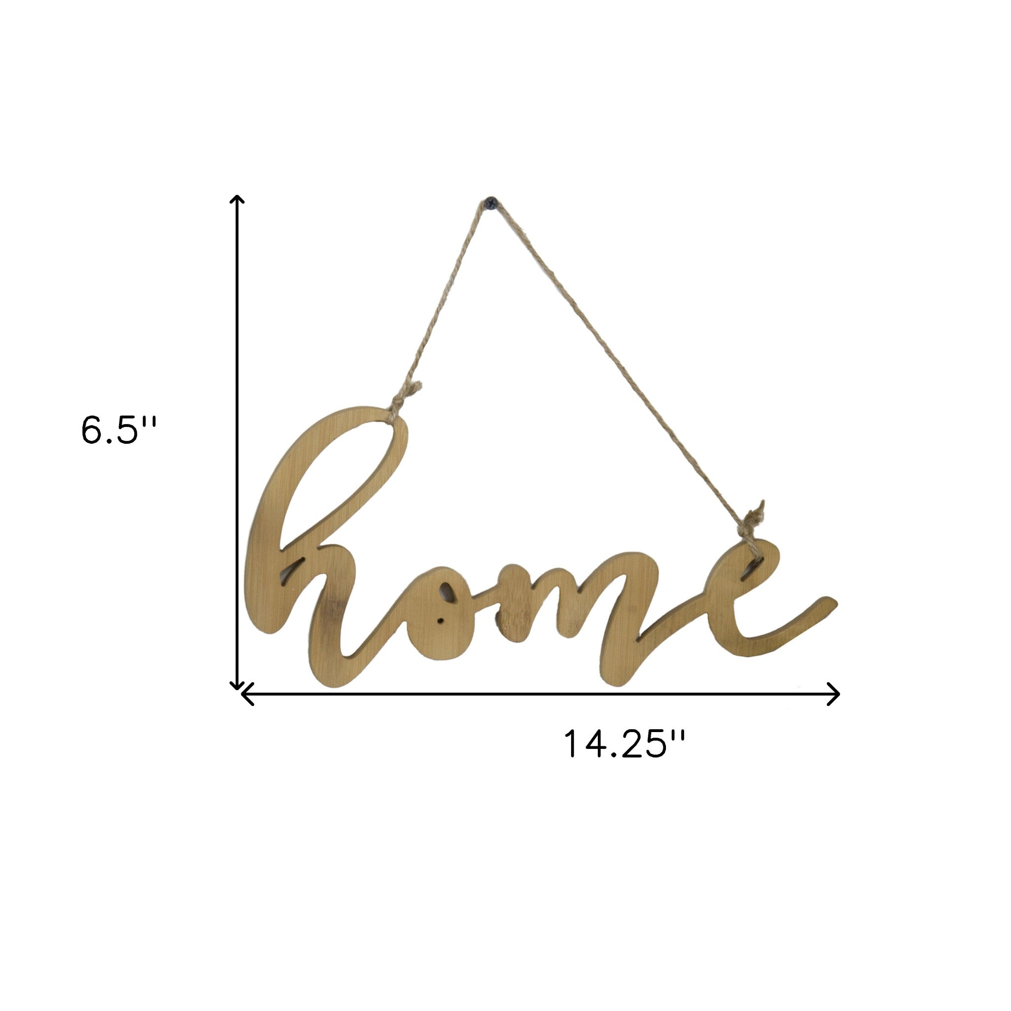 Home Natural Wood Sign Hanging on Rope Wall Decor