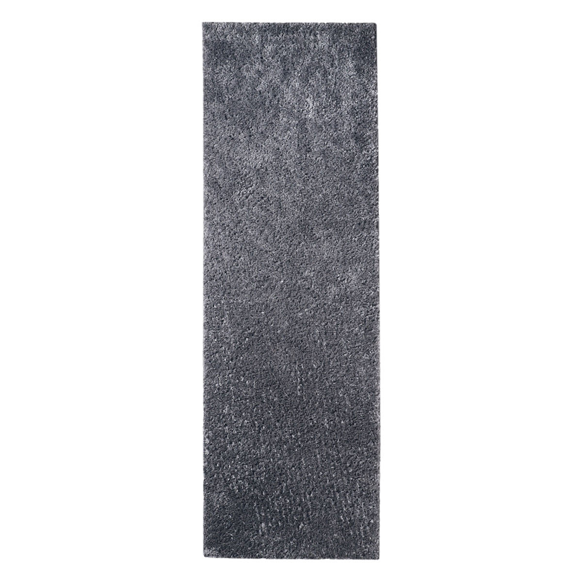 8' Grey Shag Stain Resistant Runner Rug