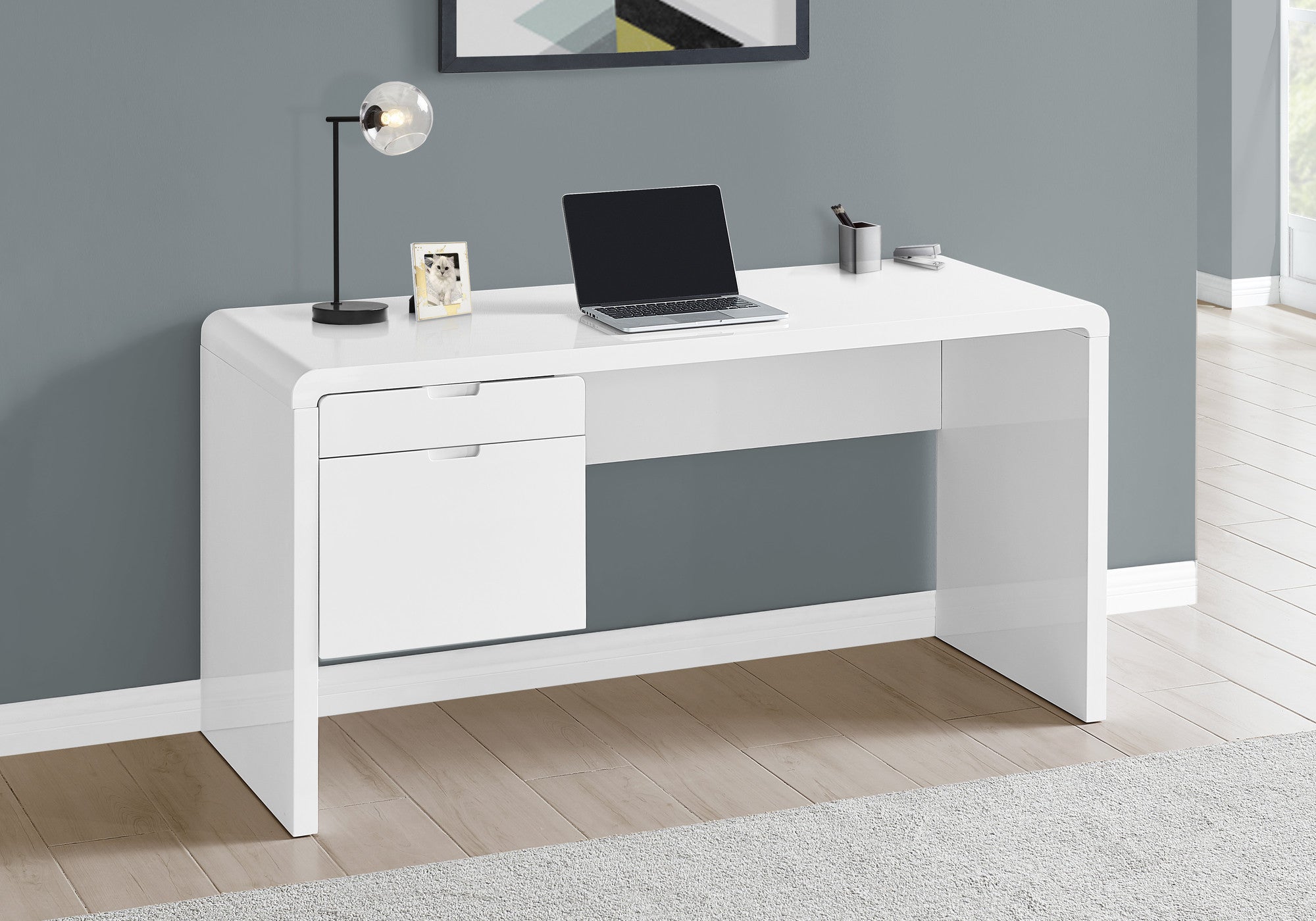 60" White Computer Desk