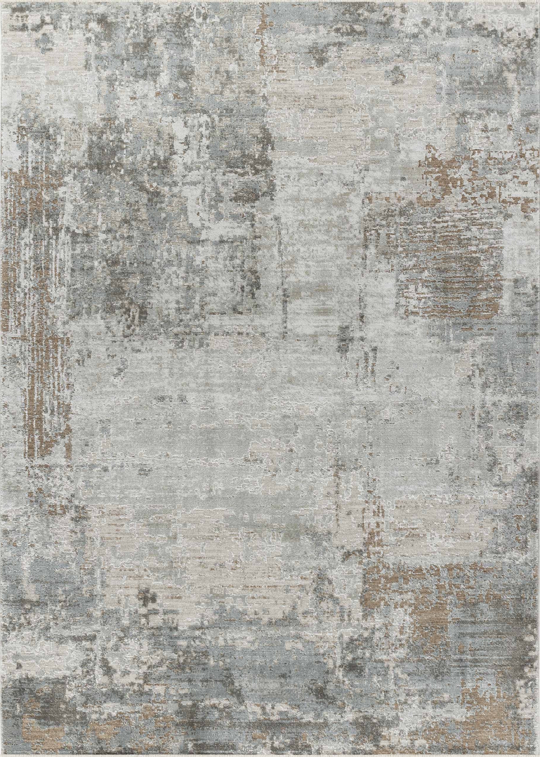 8' X 10' Beige Abstract Power Loom Stain Resistant Area Rug