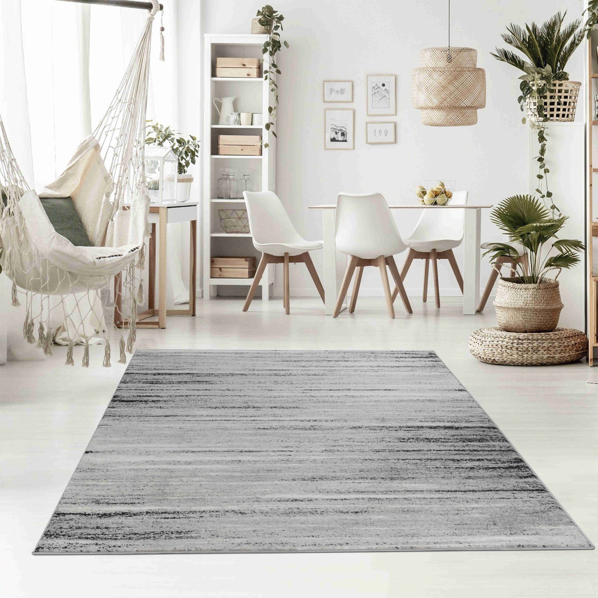 8' X 11' Grey Abstract Area Rug