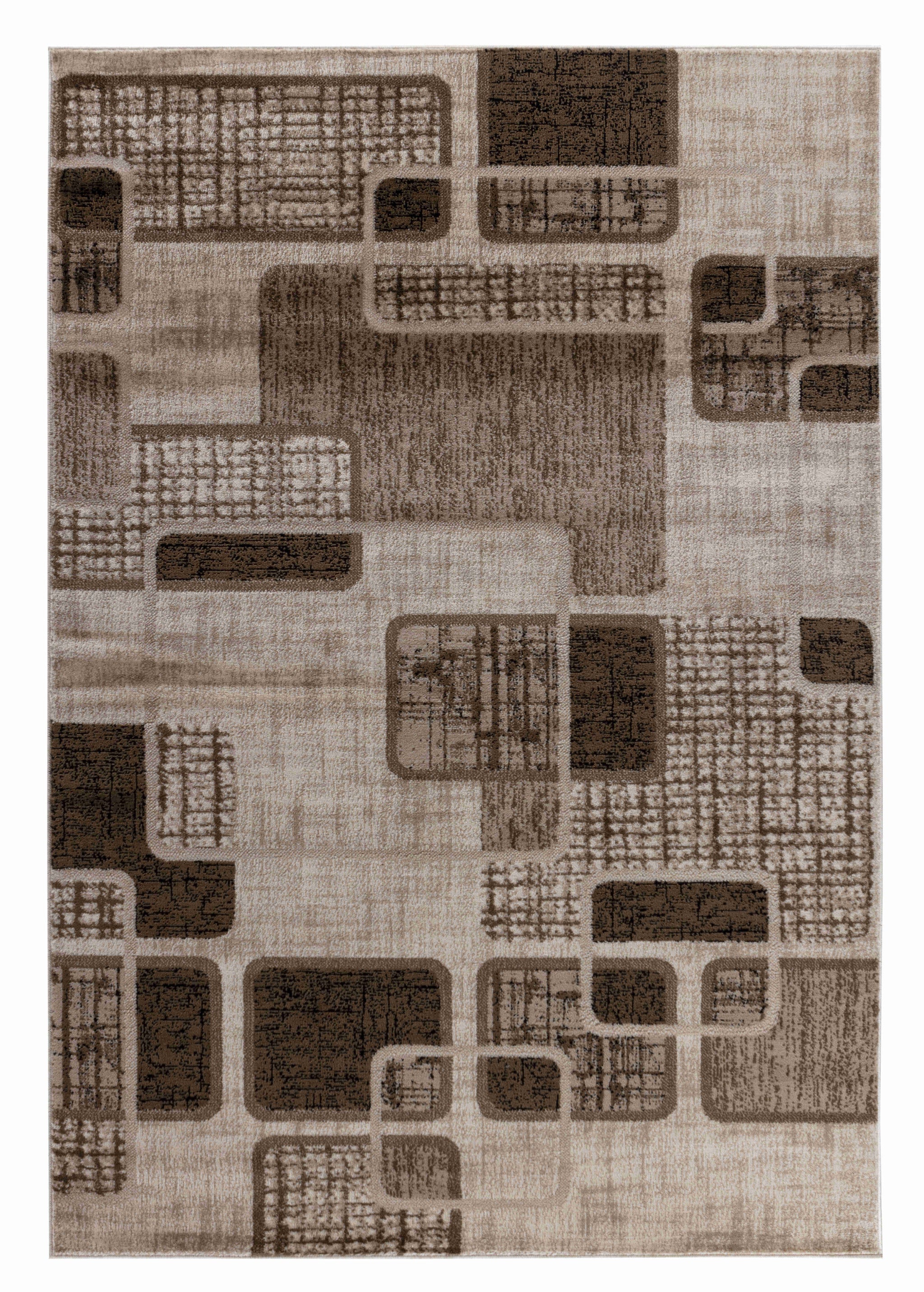 5' X 8' Brown Geometric Area Rug