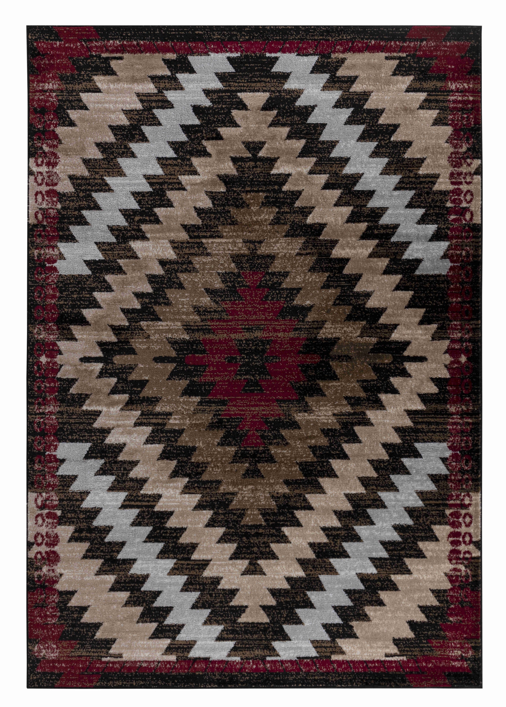 7' X 10' Brown Geometric Area Rug